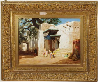 MARCUS WATERMAN (American, 1834-1914). Algerian House, Oil on canvas. Signed lower left. Framed.