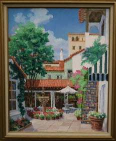 RONNI PASTORINI (American, 1915-2011). Palm Beach, Oil on canvas. Signed lower right hand corner.
