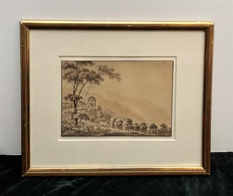 THEOPHILE CHRISTIAN GOTTLIEB STEINLEN (Swiss, 1779-1847). Le Chatelard, Signed lower right.
