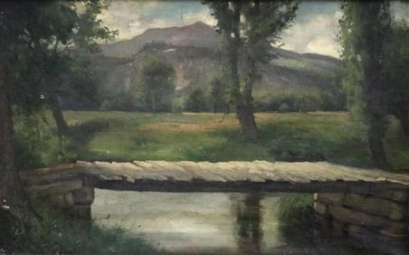 AMERICAN SCHOOL (Early 20th Century). A Massachusetts Landscape, Oil on canvas. Framed.