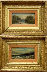 AMERICAN SCHOOL (20th century). Two works: California Coastal Scenes, Oil on board. Unsigned. Each