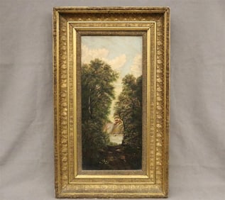 ITALIAN SCHOOL (late 19th century). A view to the Lake. Oil on canvas. Unsigned. Framed.