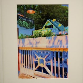 GERI DIBIASE (American, 20th century). Aqua Grill, Limited edition print; artist's proof. Ink signed