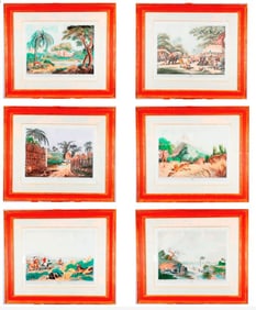 AFTER WILLIAM SAMUEL HOWITT AND THOMAS WILLIAMSON (British, early 19th century). Six Framed Plates
