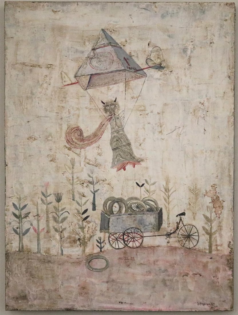 GUSTAVO FOPPIANI (Italian, 1925-1986). Angelo Cattivo che Prova il Brevetto, 1962, Oil on board. (1 of 20)