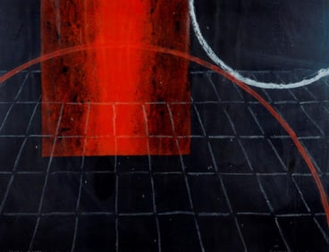 JOHN COPPOLA (American, 20th century). The Whole Catastrophe, Mixed media on paper. Verso attributed