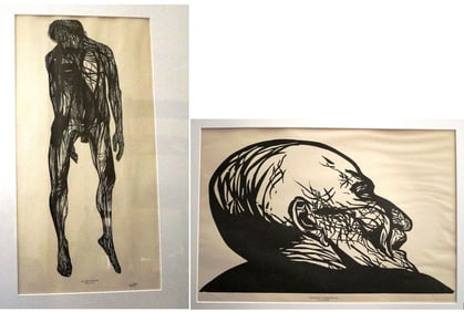 LEONARD BASKIN (American, 1922-2000). Two Works: "The Hanged Man" and "Mantegna at Eremitani", Two
