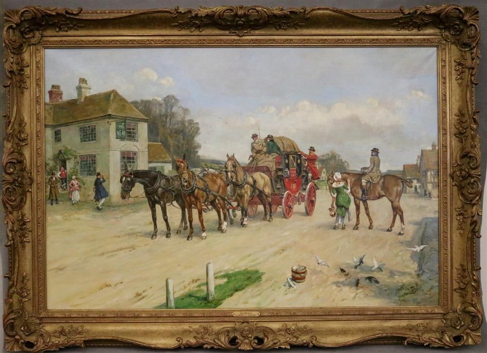 GILBERT SCOTT WRIGHT (English, 1880-1958). The Old Swan Inn, Oil on canvas. Signed 'Gilbert S (1 of 20)
