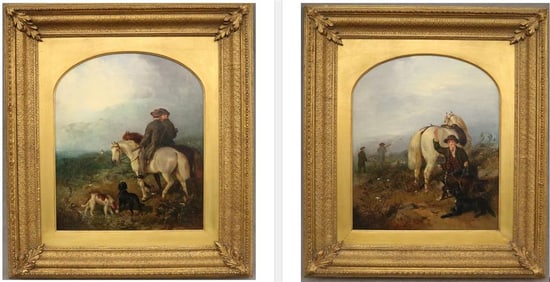 WILLIAM WATSON, JR. (English / Scottish, 1847 - 1921). Pair of works of Shooting Scenes, 1864, Two