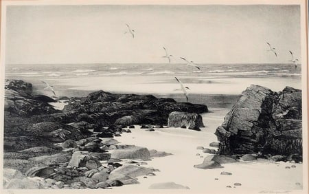 STOW WENGENROTH (American, 1906-1978). Windy Shore (Oqunquit, Maine), circa 1964, Limited edition
