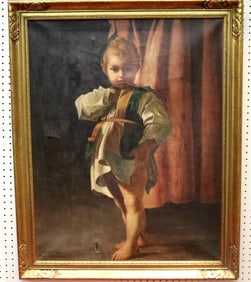 M. A. DE SALVIN (Italian, 19th / 20th century). Portrait of a young Boy, standing, full-length, in a