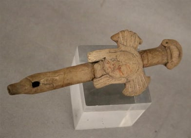 MEXICAN TOTONAC PRE-COLUMBIAN WIND INSTRUMENT. - Lenght: 9 inches.