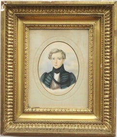 FRENCH SCHOOL (Early 19th century). A Young Military Boy, Watercolor and gouache on paper. Unsigned.