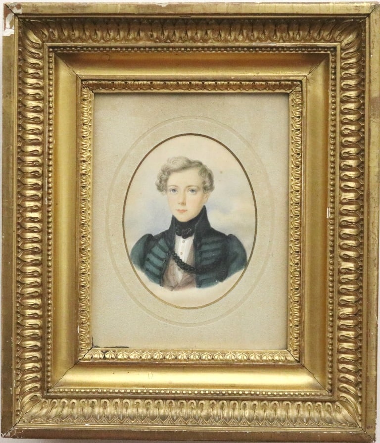 FRENCH SCHOOL (Early 19th century). A Young Military Boy, Watercolor and gouache on paper. Unsigned. (1 of 13)