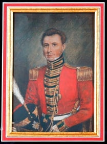 ENGLISH SCHOOL (19th / 20th century). Portrait of an Officer, Watercolor on paper. Unsigned.
