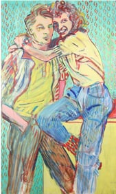 RICHARD SEEHAUSEN (American, 20th century). COUNTER CONVERSATION, signed and dated 1982 on reverse.
