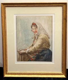 AFTER ANDERS L. ZORN (Swedish, 1860-1920). "Guerdi, Study for Oil Painting," 1933. Signed upper left