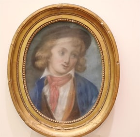 FRENCH SCHOOL (19th century). Boy with a Red Cravat, Pastel on paper or vellum. Framed. Not examined