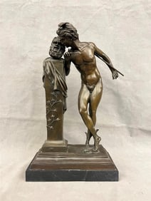 AFTER HIPPOLYTE ALEXANDRE JULIEN MOULIN (French, 1832 - 1884). Secret d'en haut, Patinated grand