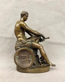 AFTER LUIGI VALADIER (Italian, 1726-1785). Mars, Patinated sculpture.