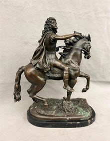 AFTER FRANCOIS GIRARDON (French, 1628-1715). Equestrian Bronze of Louis XIV of France, Patinated