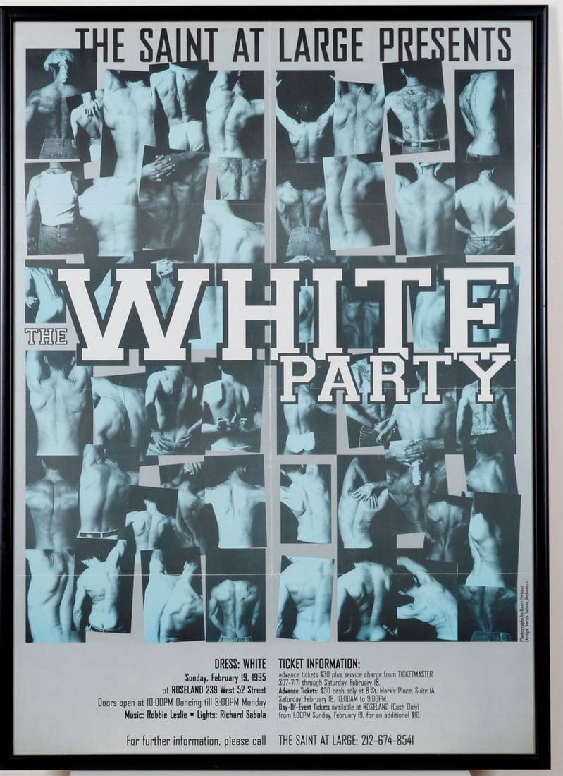 POSTER FOR 1995 SAINT AT LARGE NYC WHITE PARTY (1995). (1 of 3)