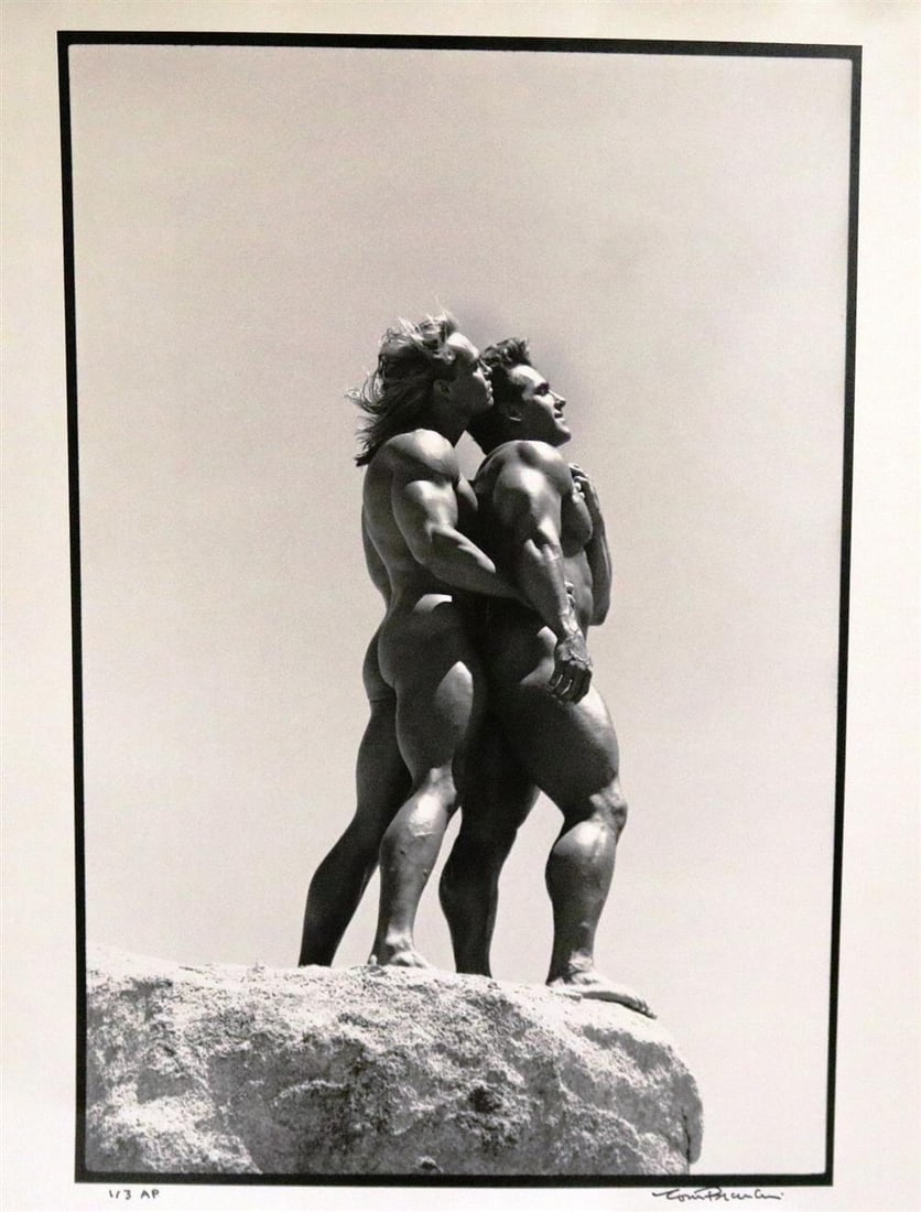 TOM BIANCHI (American, born 1945). Male Nudes Standing atop a Large Rock, [LGBTQ+ INTEREST]. Limited (1 of 9)