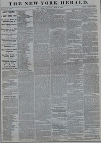 [CIVIL WAR], GETTYSBURG], "GETTYSBURG: A GREAT VICTORY WON" FRAMED NEWSPAPER, The New York Herald.