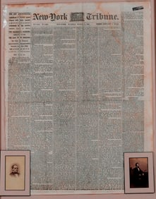 "INAUGURATION OF PRESIDENT LINCOLN" AND "THE INAUGURAL ADDRESS CONCILIATORY BUT FIRM" FRAMED