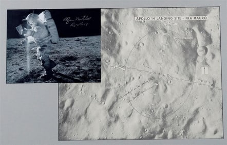 PHOTOS OF APOLLO XIV MOON LANDING SITE AND ANOTHER OF NASA ASTRONAUT EDGAR MITCHELL (1930 - 2016)
