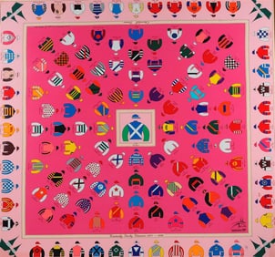 2007 KENTUCKY DERBY SILK SCARF, - Framed, 35 in. x 35 in.