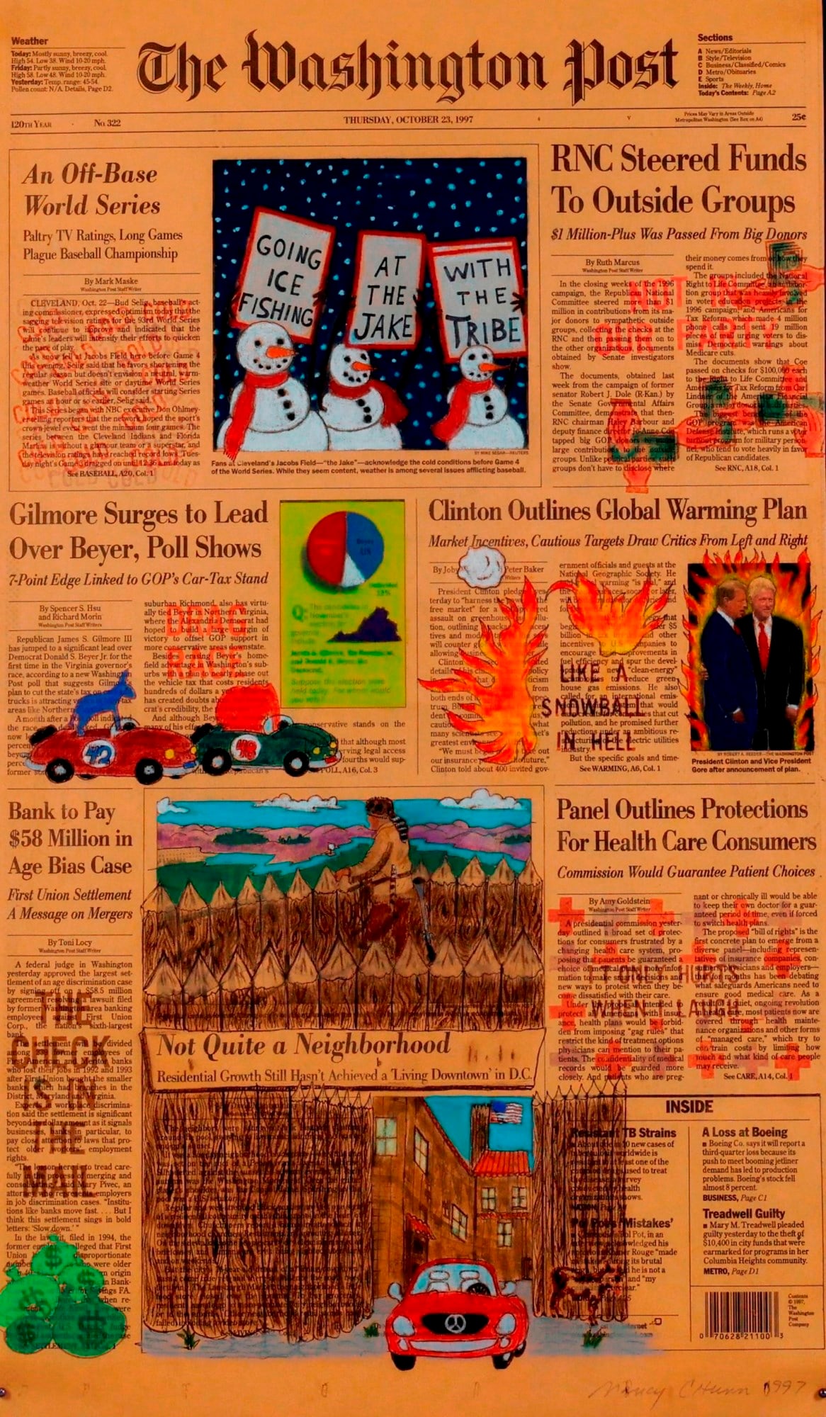 NANCY CHUNN (b. 1941). Untitled mixed media work, De-acidified artistically rendered edition of (1 of 4)