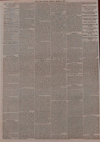 [ABRAHAM LINCOLN SECOND INAUGURATION] NEWSPAPER COVERAGE, New York Herald, March 6, 1865. - Framed,