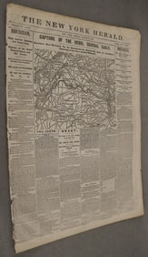 [CIVIL WAR]: "CAPTURE OF THE REBEL GENERAL EARLY" NEWSPAPER, The New York Herald. March 6, 1865. -