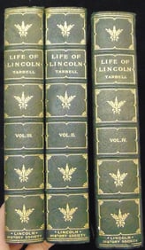 EIGHT TITLES ABOUT ABRAHAM LINCOLN, ALL BY IDA TARBELL, SOME SIGNED BY THE AUTHOR.