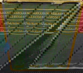 "ABRAHAM LINCOLN: THE WAR YEARS' BY CARL SANDBURG, 4 VOLUMES. Harcourt Brace and Company, 1939,