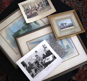 PRESIDENT LYNDON B. JOHNSON MEMORABILIA: CHRISTMAS CARDS AND SIGNED PHOTOGRAPHS.
