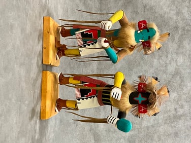 NATIVE AMERICAN HOPI INDIAN KACHINA DOLLS. - Height approximately: 10.5 inches.