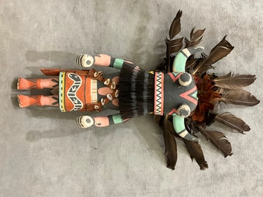 NATIVE AMERICAN HOPI WAKASKATSINA OR COW KATSINA DOLL BY VERNON MANSFIELD. - Height approximately: