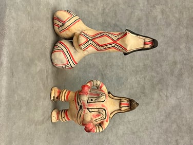 BRAZILIAN KARAJA PEOPLE RITXOKO CERAMIC DOLLS, - Height:.