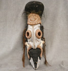 PAPUA NEW GUINEA ABELAM TAMBANUM VILLAGE MEI MASK, - Height: Approx. 30 inches.