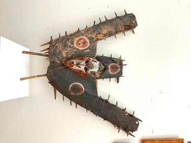 PAPUA NEW GUINEA SEPIK RIVER CANOE PROW SHIELD, - Height:.