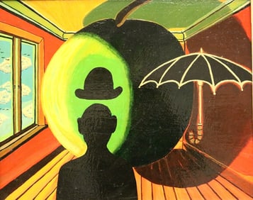 R. D. BISSETT (American, born 1938). The Apple of my Eye, 1987, Acrylic on board. Verso dated,