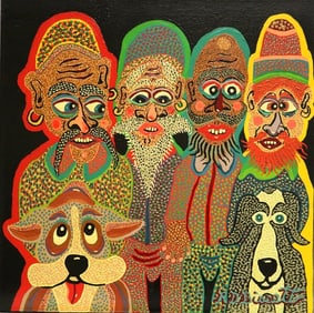 R. D. BISSETT (American, born 1938). The Indonesian Puppets, 2011-2012, Acrylic on canvas. Signed