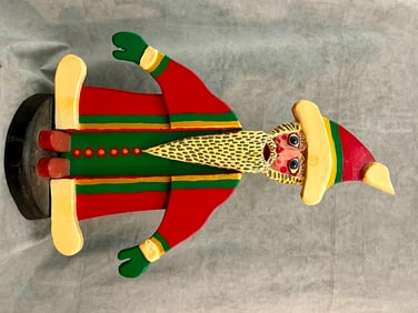 R.D. BISSETT (American, born 1938). Santa, 1993, Wooden structure verso titled and signed.