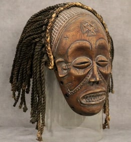 ANGOLAN CHOKWE MWANA PWO MASK, - Height: 11.5 inches.