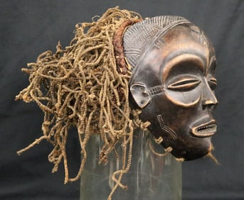 ANGOLAN CHOKWE MWANA PWO MASK, - Height: 8 inches.