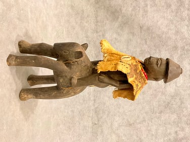 ANGOLAN SONGO PEOPLES EQUESTRIAN FIGURE. - Height approximately: 12 inches.