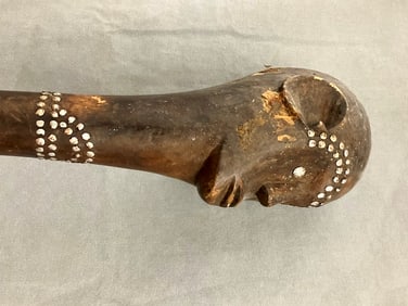 BURUNDIAN KINKA PEIOPLE FIGURAL GUARDIAN STAFF. - Height: 31 inches.