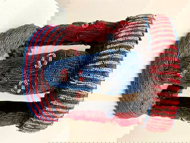 CAMEROONEAN BAMILEKE BEADED STOOL. - height:.